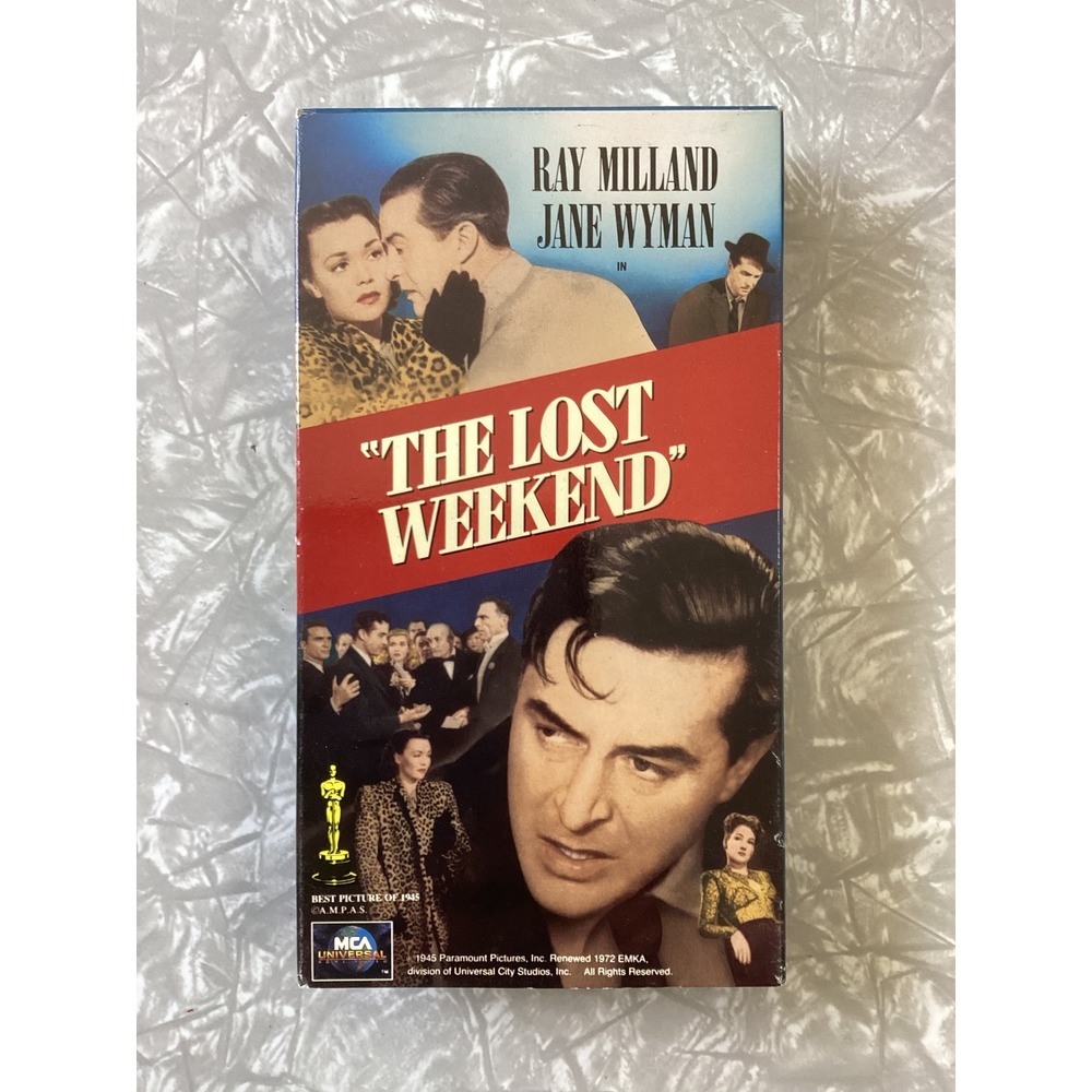 The Lost Weekend VHS 1990 MCA Universal Ray Milland Jane Wyman Drama Movie 80354
